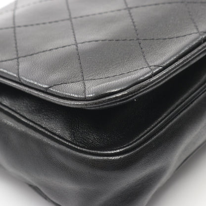 マトラッセ チェーンウォレット チェーンショルダーバッグ ラムスキン ブラック シルバー金具 シャネル バッグ CHANEL