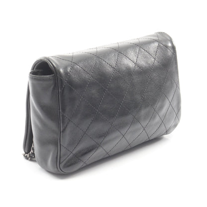 マトラッセ チェーンウォレット チェーンショルダーバッグ ラムスキン ブラック シルバー金具 シャネル バッグ CHANEL