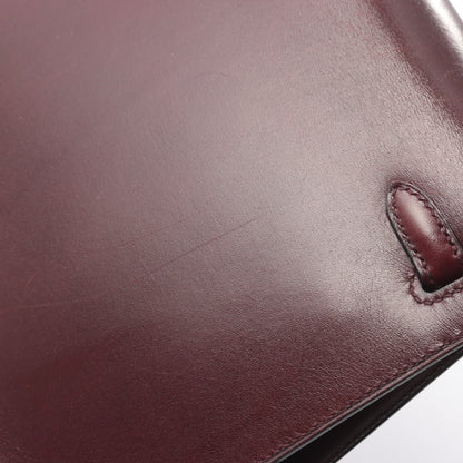 ケリー25 ルージュアッシュ 外縫い 2WAY ハンドバッグ ボックスカーフ ボルドー ゴールド金具 □L刻印 エルメス バッグ HERMES