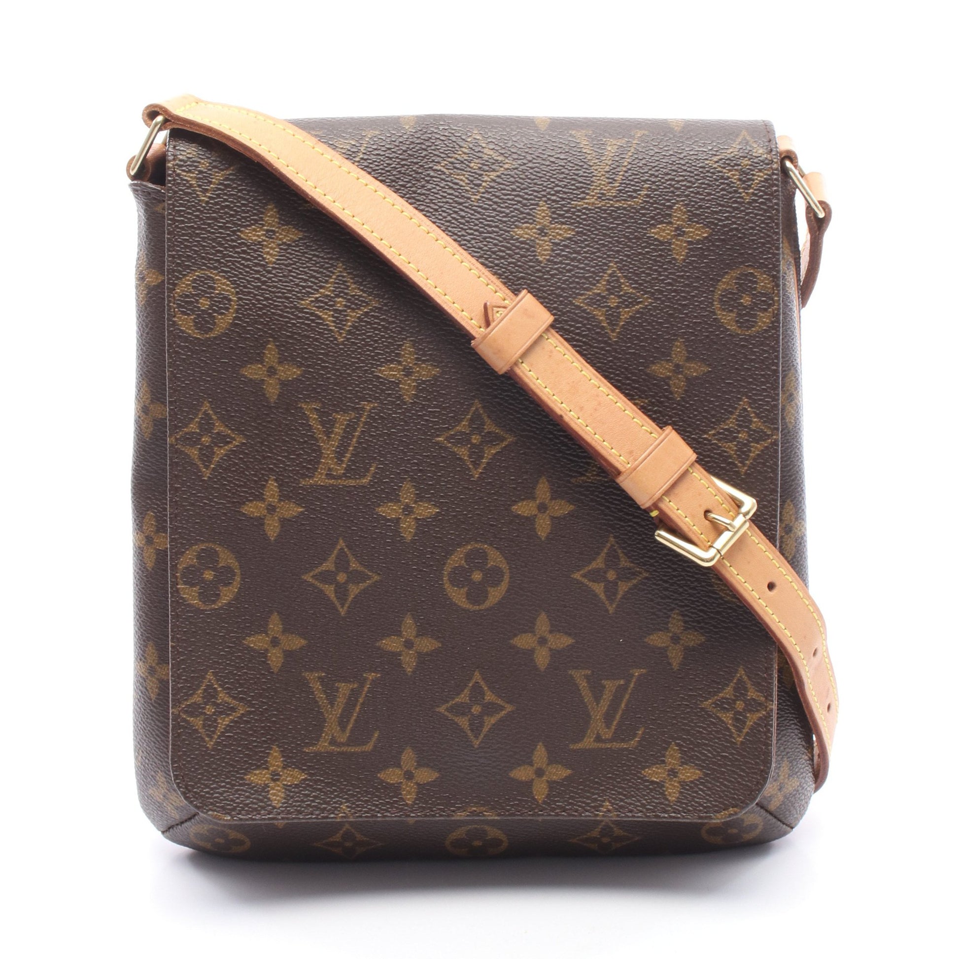 ミュゼットサルサ ショートストラップ モノグラム ショルダーバッグ PVC レザー ブラウン ルイヴィトン バッグ LOUIS VUITTON