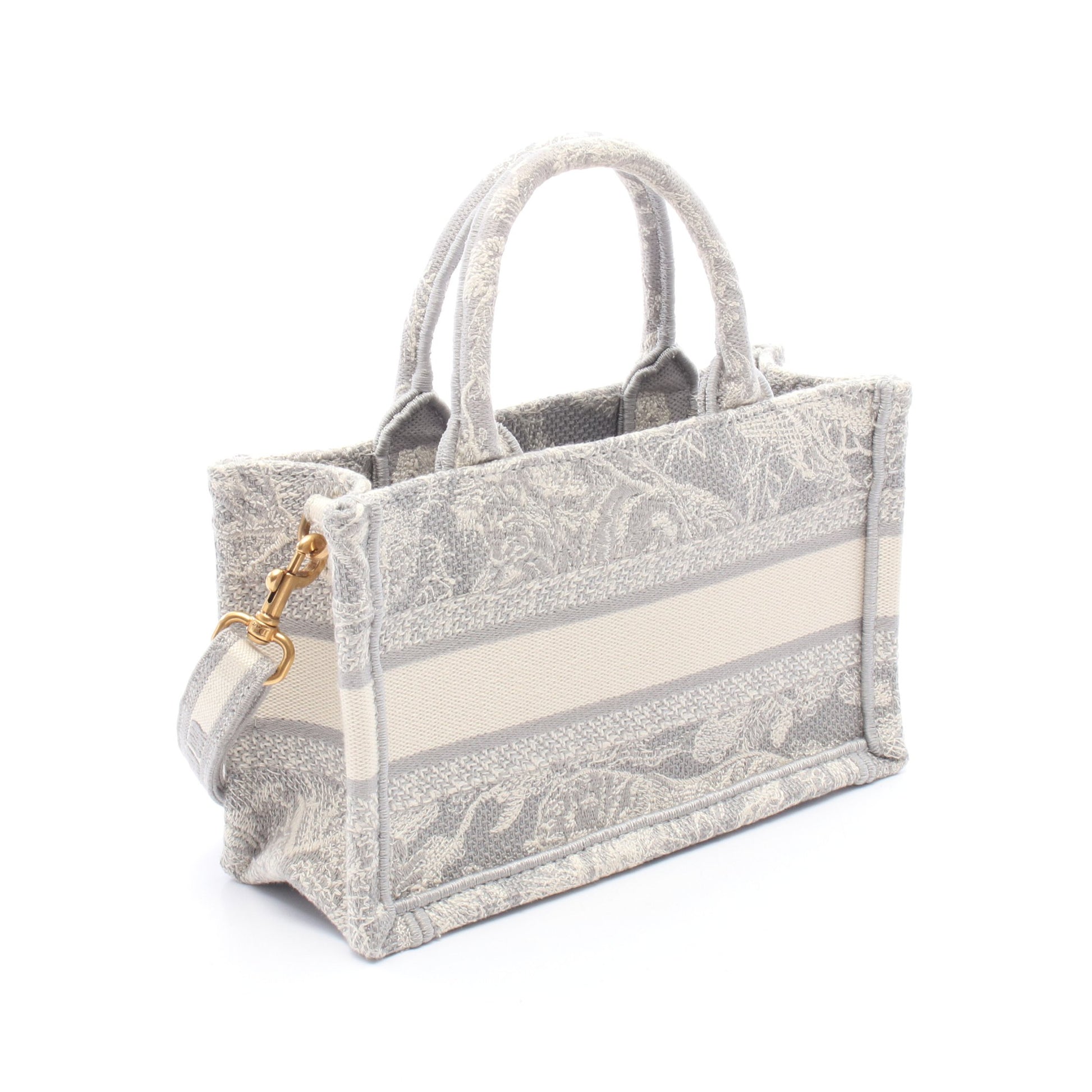 BOOK TOTE ブックトート ミニ ハンドバッグ キャンバス グレー ホワイト クリスチャンディオール バッグ Christian Dior