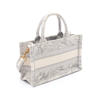 BOOK TOTE ブックトート ミニ ハンドバッグ キャンバス グレー ホワイト クリスチャンディオール バッグ Christian Dior