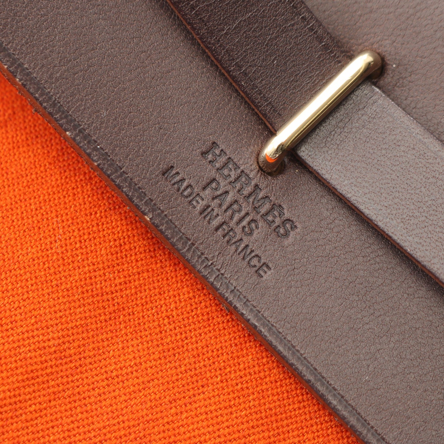 エールバッグTPM ショルダーバッグ トワルオフィシエ ヴァッシュハンター オレンジ ダークブラウン ゴールド金具 □H刻印 エルメス バッグ HERMES