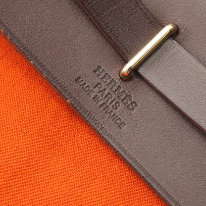 エールバッグTPM ショルダーバッグ トワルオフィシエ ヴァッシュハンター オレンジ ダークブラウン ゴールド金具 □H刻印 エルメス バッグ HERMES