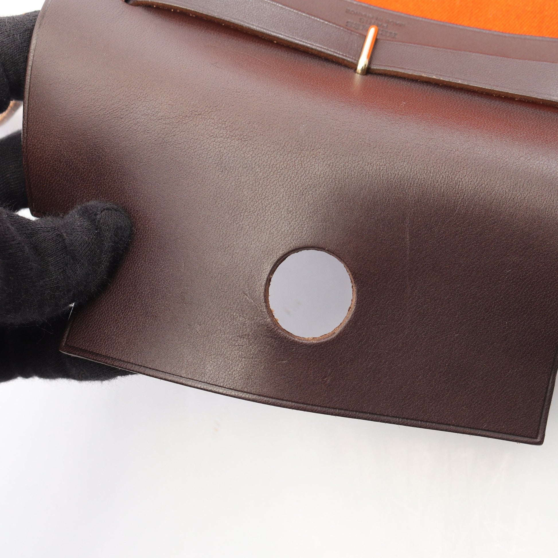 エールバッグTPM ショルダーバッグ トワルオフィシエ ヴァッシュハンター オレンジ ダークブラウン ゴールド金具 □H刻印 エルメス バッグ HERMES