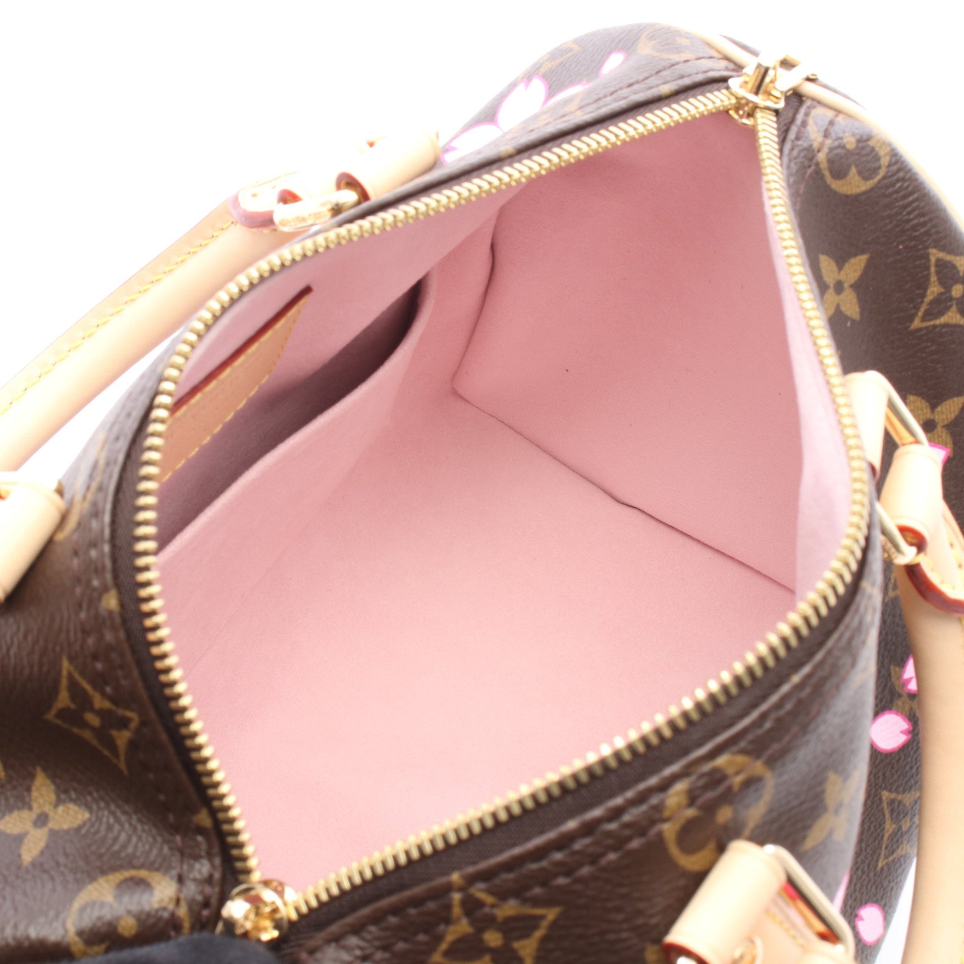 LV × TM スピーディ バンドリエール25 モノグラムチェリーブロッサム ハンドバッグ PVC レザー ブラウン マルチカラー ルイヴィトン バッグ LOUIS VUITTON