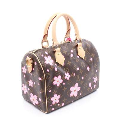 LV × TM スピーディ バンドリエール25 モノグラムチェリーブロッサム ハンドバッグ PVC レザー ブラウン マルチカラー ルイヴィトン バッグ LOUIS VUITTON