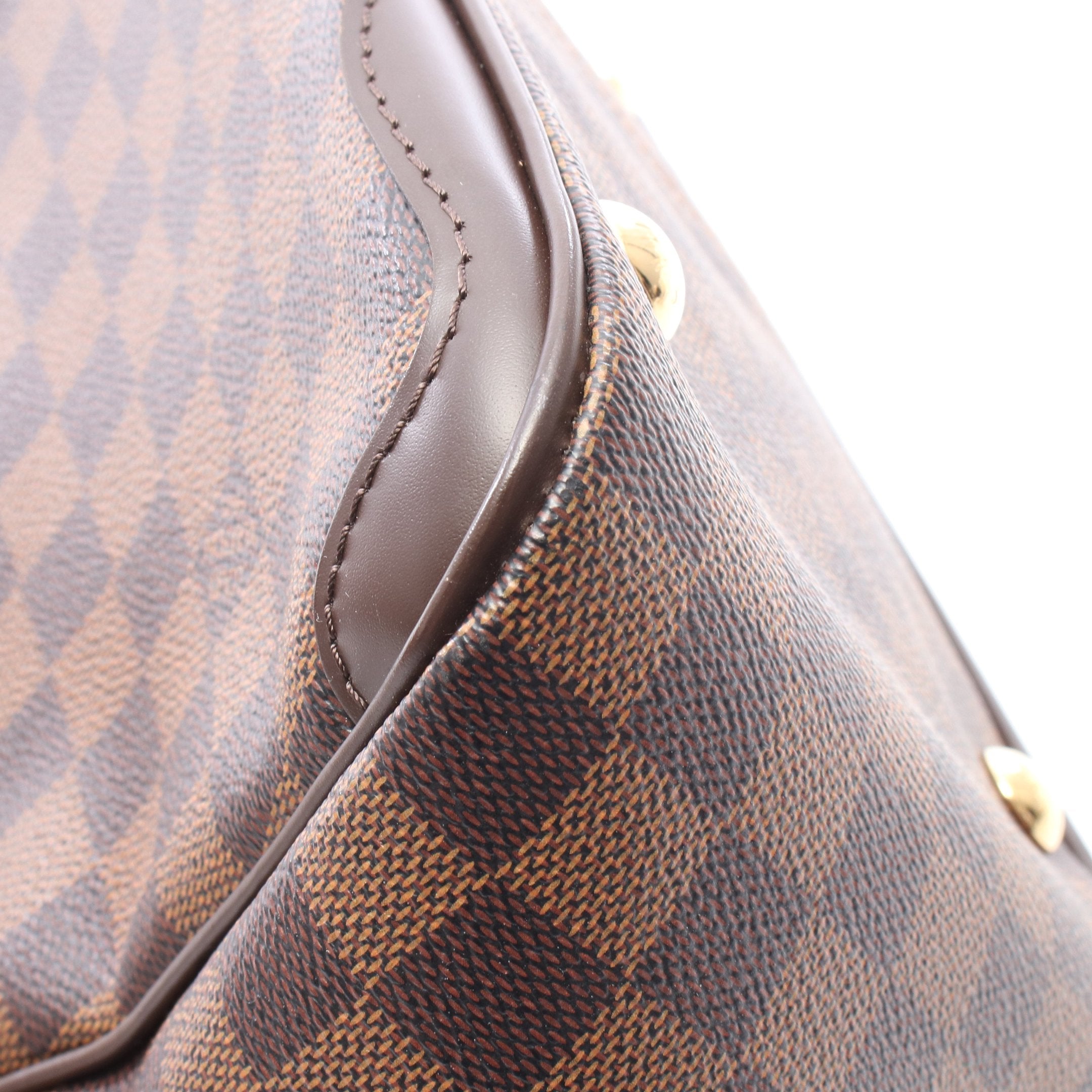 LOUIS VUITTON ルイヴィトン ホクストンPM ダミエ エベヌ ロゴプレート PVC レザー ショルダーバッグ ゴールド/シルバー金具 ブラウン N41257 LOUIS VUITTON(ルイヴィトン) ホクストンPM ダミエ エベヌ ロゴ
