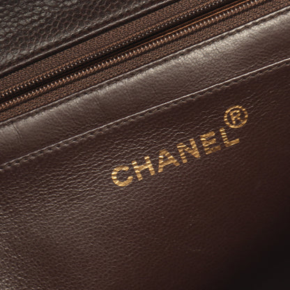 マトラッセ ハンドバッグ キャビアスキン ダークブラウン ゴールド金具 シャネル バッグ CHANEL