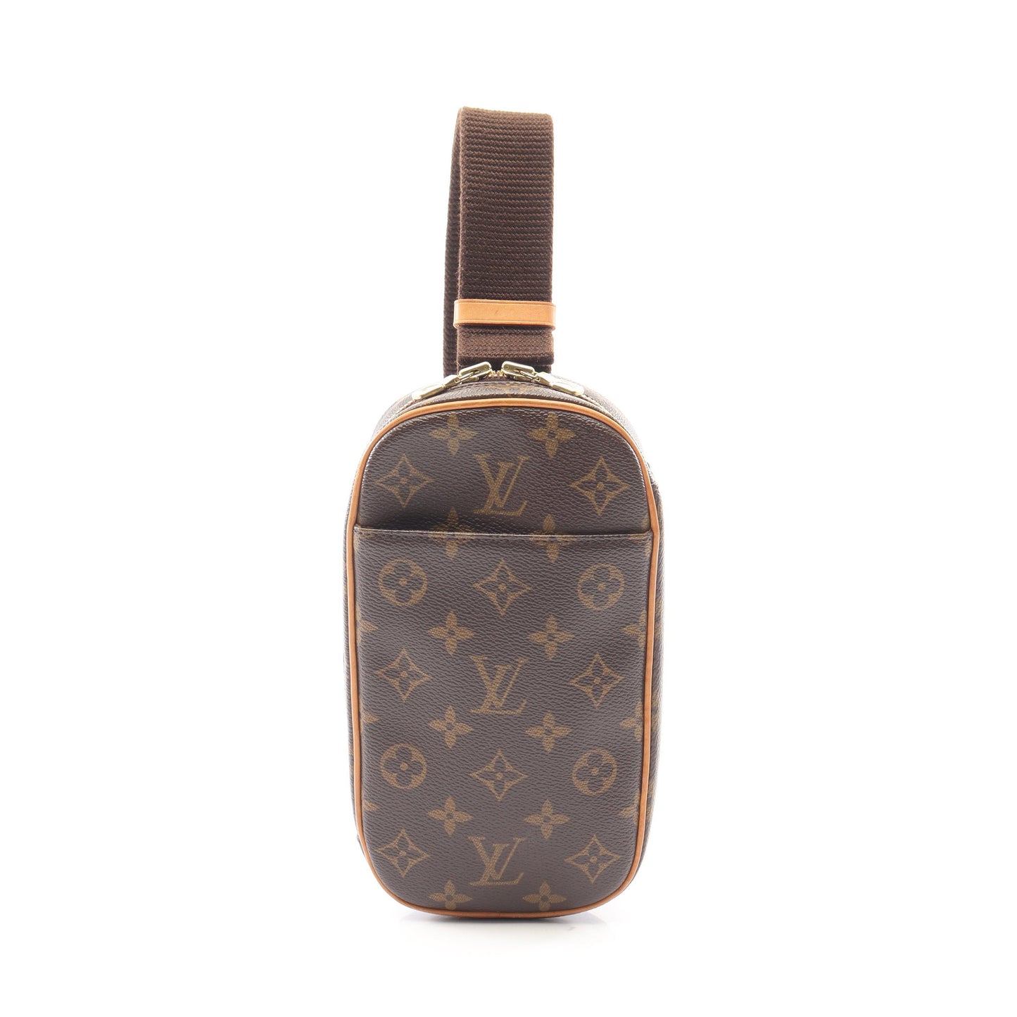 ポシェットガンジュ モノグラム ボディバッグ PVC レザー ブラウン ルイヴィトン バッグ LOUIS VUITTON
