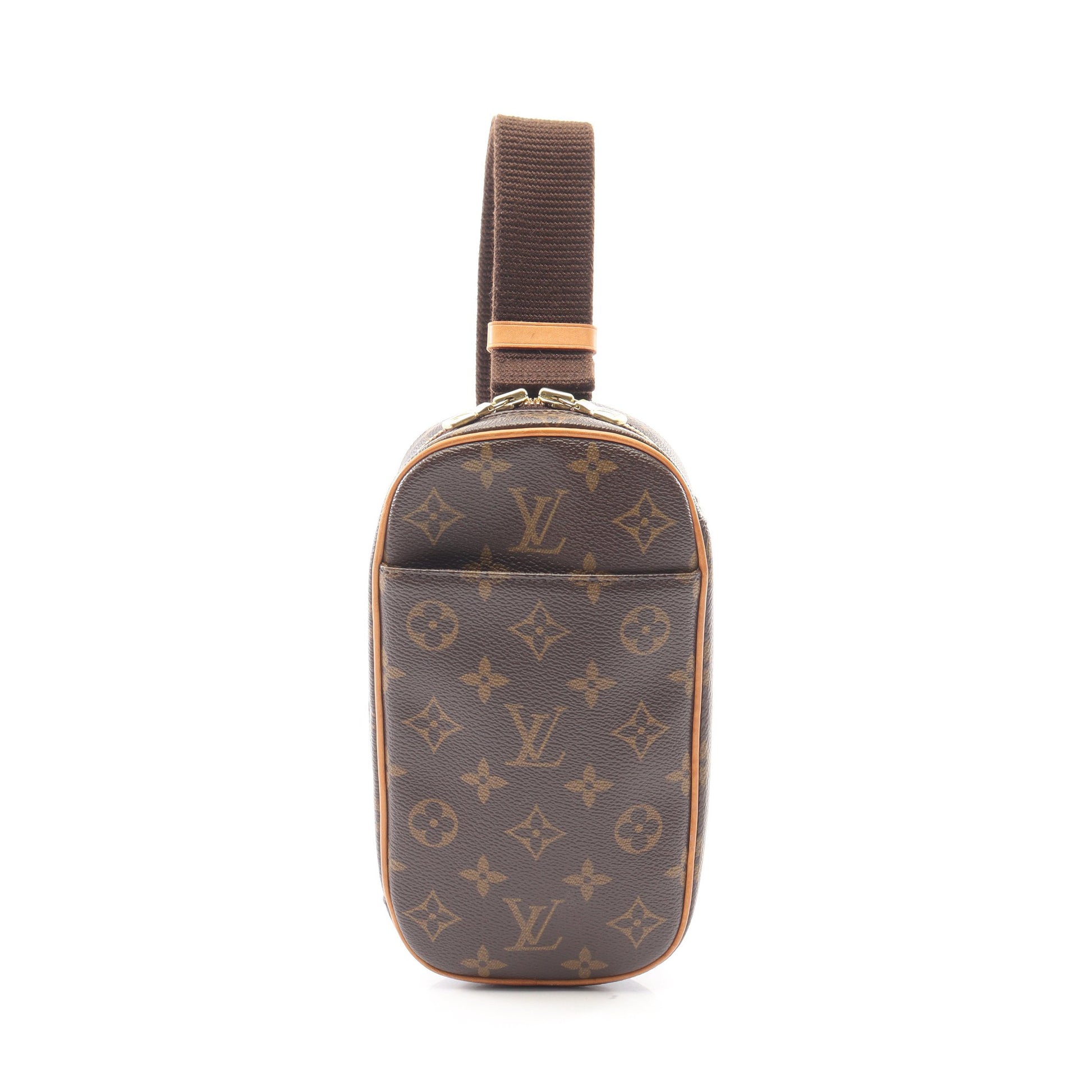 ポシェットガンジュ モノグラム ボディバッグ PVC レザー ブラウン ルイヴィトン バッグ LOUIS VUITTON
