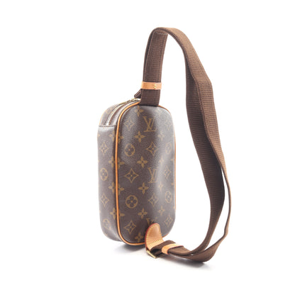 ポシェットガンジュ モノグラム ボディバッグ PVC レザー ブラウン ルイヴィトン バッグ LOUIS VUITTON