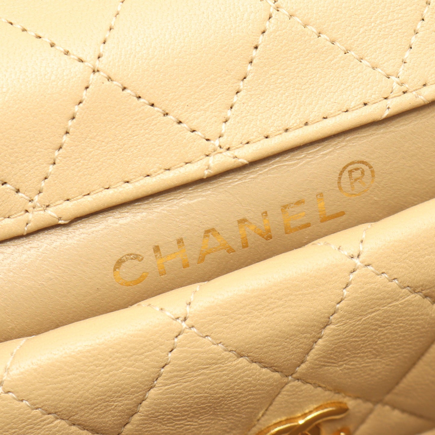 マトラッセ ヴィンテージ チェーンショルダーバッグ ラムスキン ベージュ ヴィンテージ シャネル バッグ CHANEL