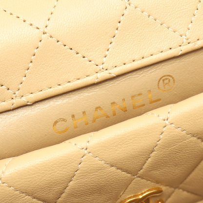 マトラッセ ヴィンテージ チェーンショルダーバッグ ラムスキン ベージュ ヴィンテージ シャネル バッグ CHANEL