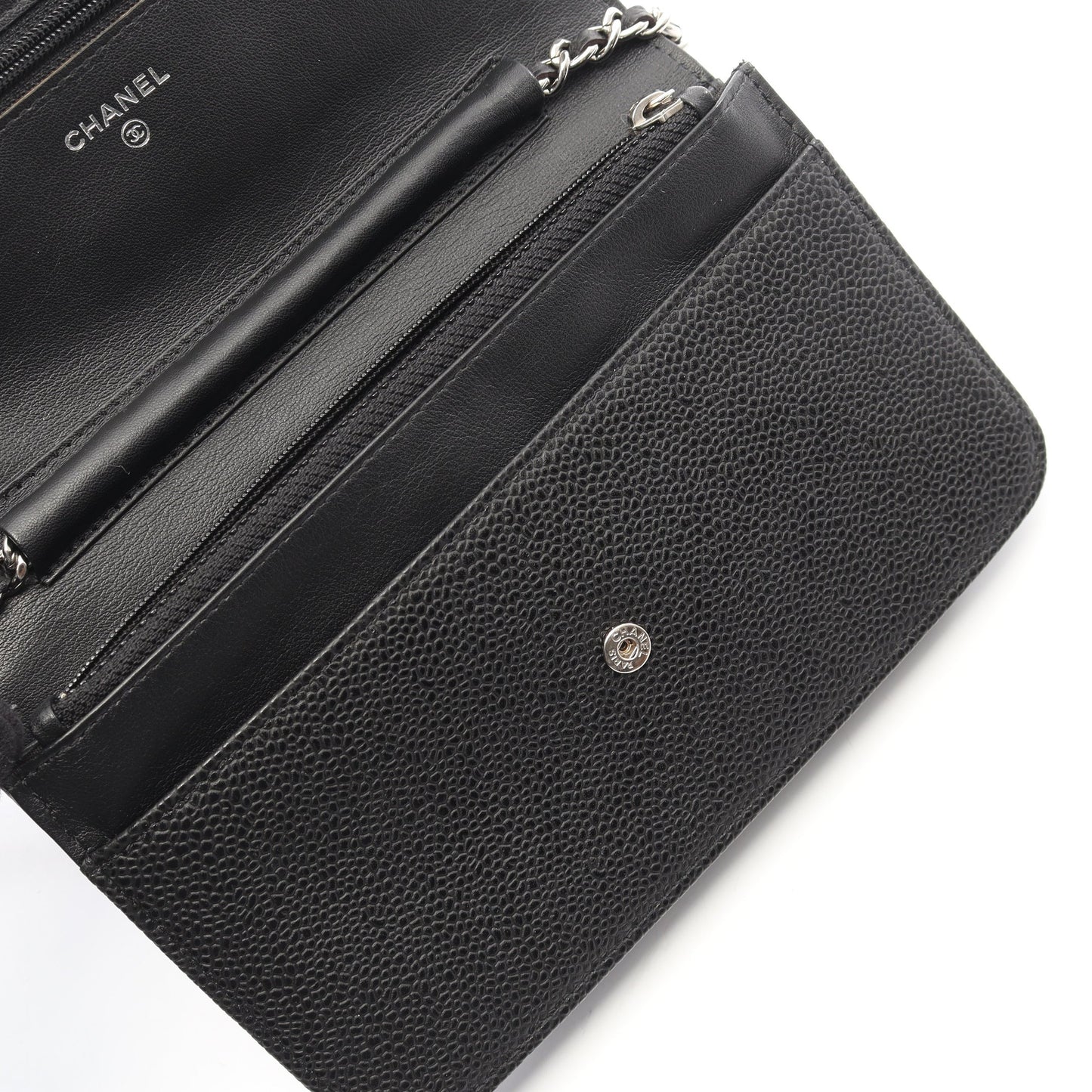 ココマーク チェーンウォレット キャビアスキン ブラック シルバー金具 シャネル バッグ CHANEL