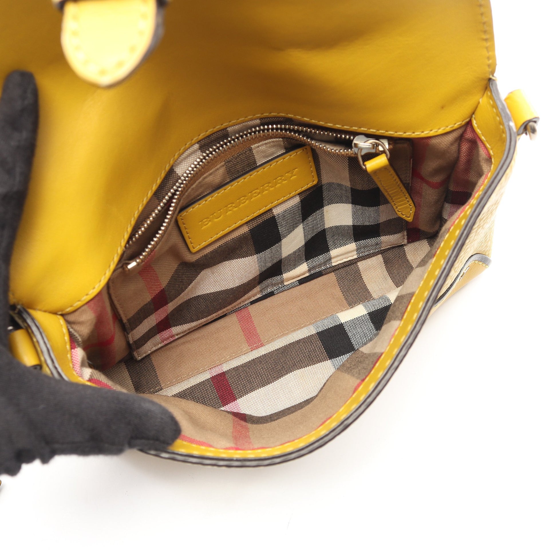 ロゴ ショルダーバッグ レザー イエロー バーバリー バッグ BURBERRY