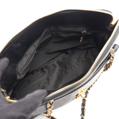 ココマーク ターンロック チェーンショルダーバッグ キャビアスキン ブラック ゴールド金具 シャネル バッグ CHANEL