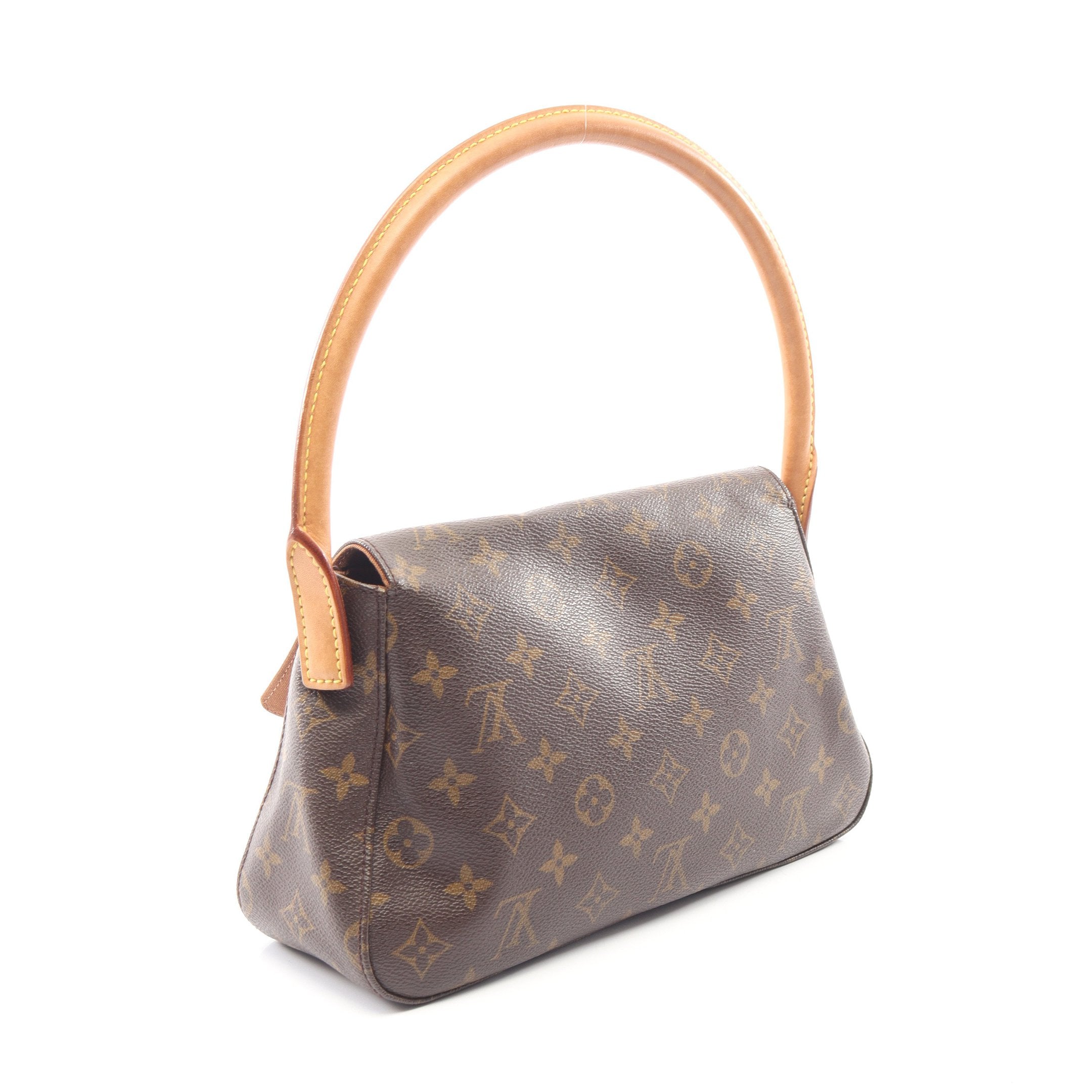 Louis Vuitton モノグラムハンドバッグ　ミニルーピング ミニルーピング モノグラム ハンドバッグ PVC レザー ブラウン ルイ