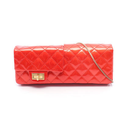 2.55 マトラッセ クラッチ ショルダーバッグ エナメルレザー レッド ゴールド金具 シャネル バッグ CHANEL