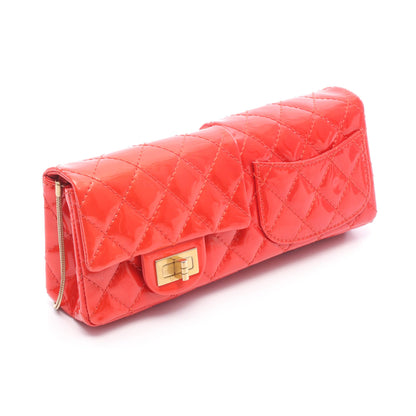 2.55 マトラッセ クラッチ ショルダーバッグ エナメルレザー レッド ゴールド金具 シャネル バッグ CHANEL