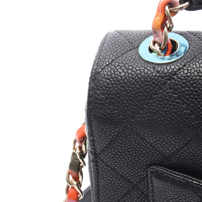 マトラッセ 2WAY チェーンショルダーバッグ キャビアスキン ブラック ゴールド金具 シャネル バッグ CHANEL