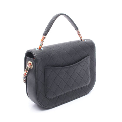 マトラッセ 2WAY チェーンショルダーバッグ キャビアスキン ブラック ゴールド金具 シャネル バッグ CHANEL