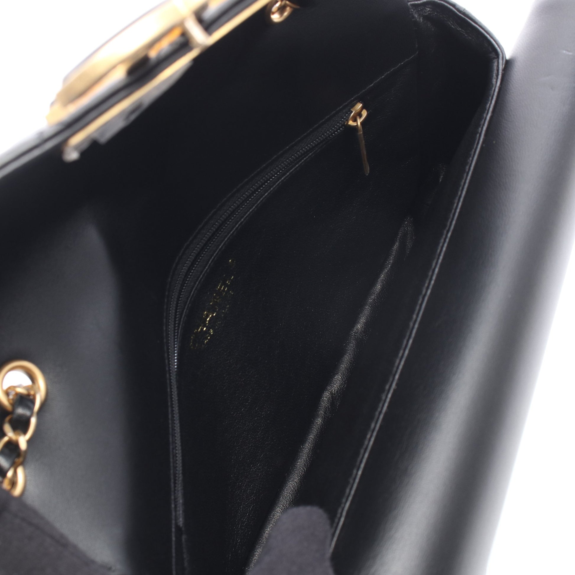 マトラッセ Wフラップ Wチェーンショルダーバッグ ラムスキン ブラック ゴールド金具 シャネル バッグ CHANEL