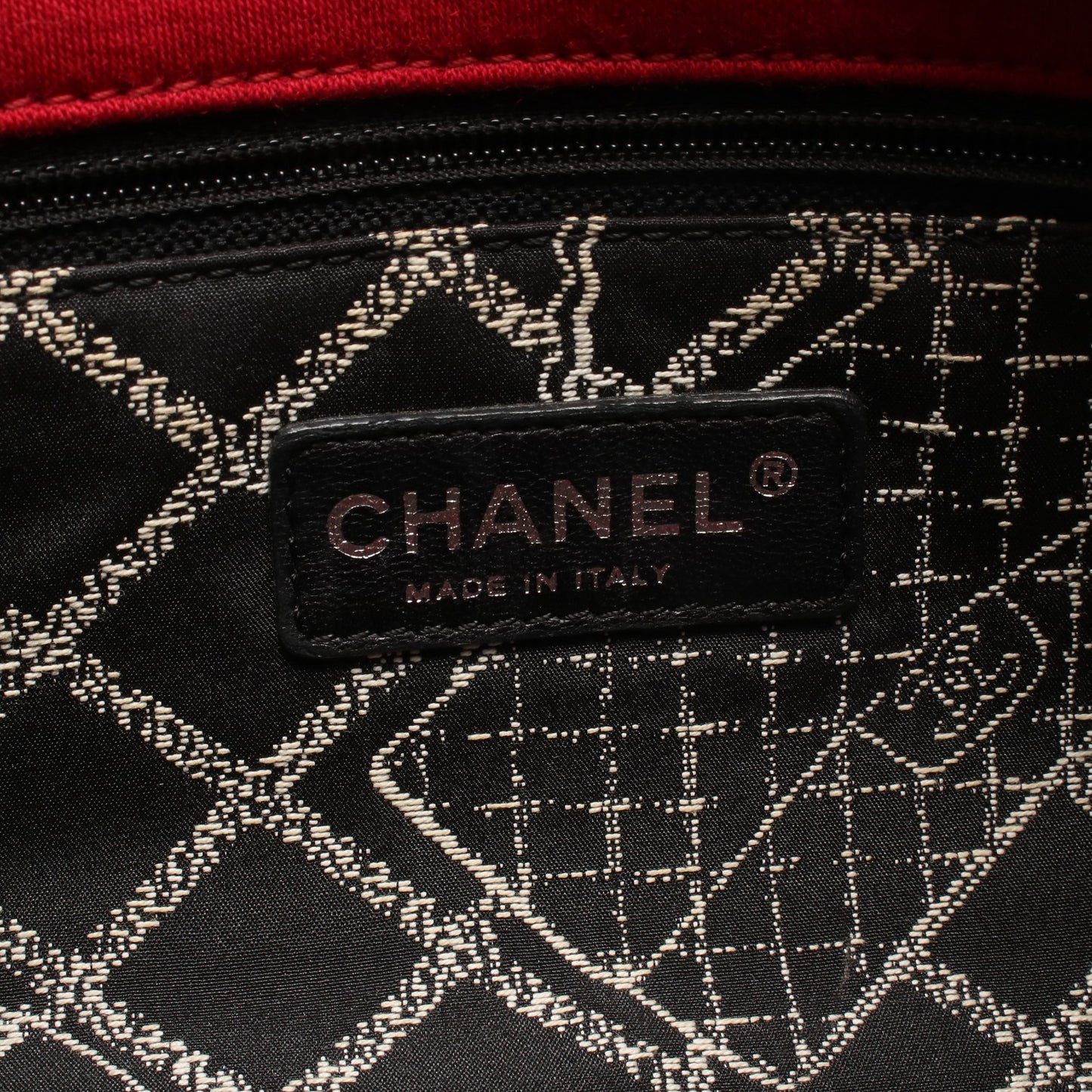 マトラッセ チェーンショルダーバッグ コットンジャージ レッド シルバー金具 シャネル バッグ CHANEL