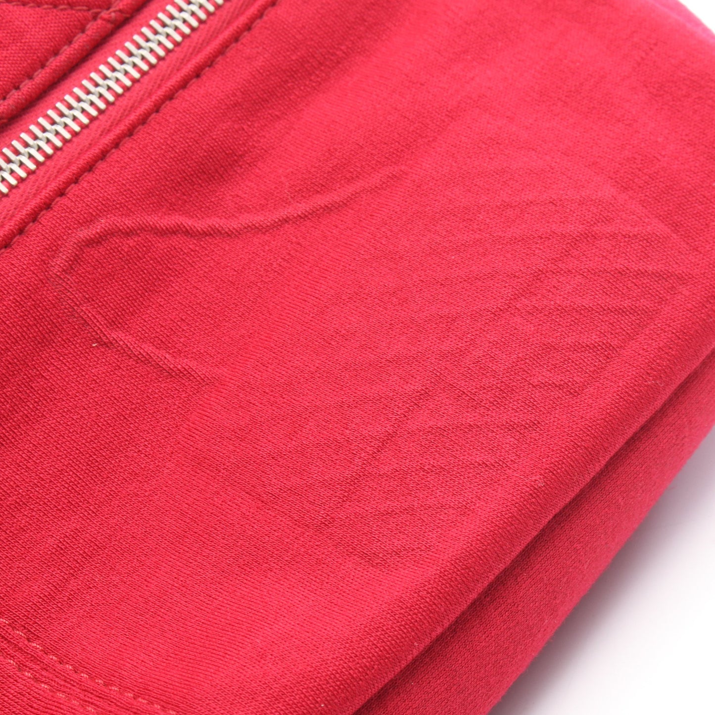 マトラッセ チェーンショルダーバッグ コットンジャージ レッド シルバー金具 シャネル バッグ CHANEL