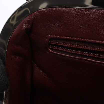 マトラッセ がま口 ハンドバッグ ハンドバッグ ラムスキン ブラック シルバー金具 シャネル バッグ CHANEL