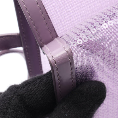 RETE PAILLETTES スパンコール ハンドバッグ トートバッグ メッシュ レザー ライトパープル プラダ バッグ PRADA