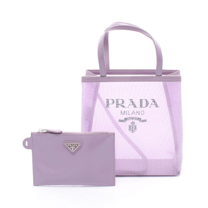 RETE PAILLETTES スパンコール ハンドバッグ トートバッグ メッシュ レザー ライトパープル プラダ バッグ PRADA