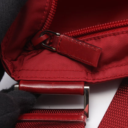 トライアングルロゴ ショルダーバッグ ナイロン レザー レッド プラダ バッグ PRADA