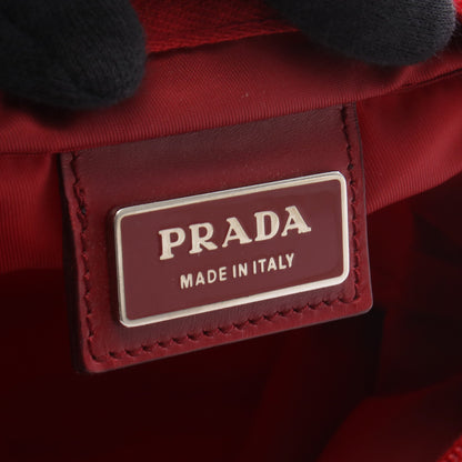 トライアングルロゴ ショルダーバッグ ナイロン レザー レッド プラダ バッグ PRADA