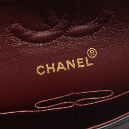 マトラッセ Wフラップ Wチェーンショルダーバッグ ラムスキン ブラック ゴールド金具 シャネル バッグ CHANEL