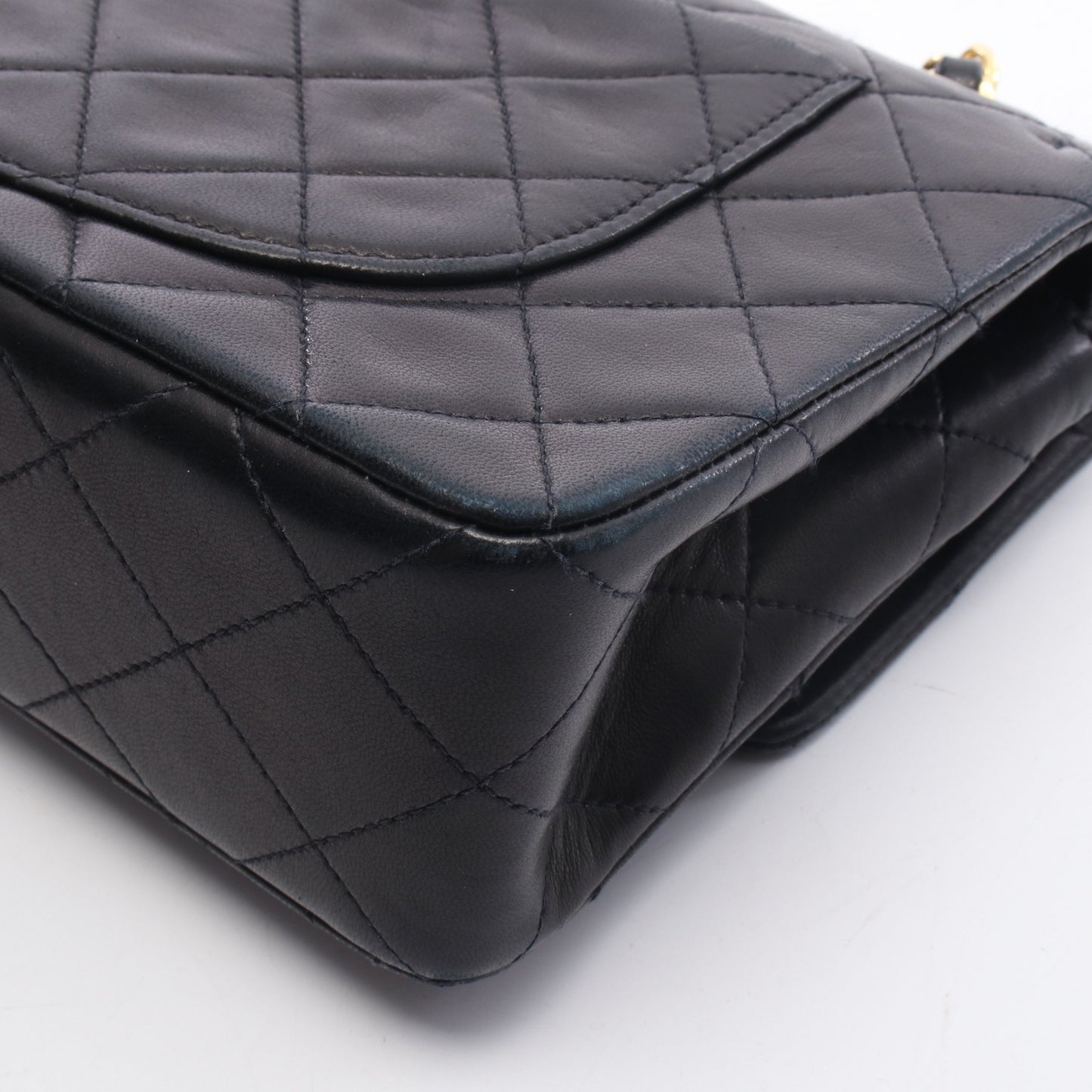 マトラッセ Wフラップ Wチェーンショルダーバッグ ラムスキン ブラック ゴールド金具 シャネル バッグ CHANEL