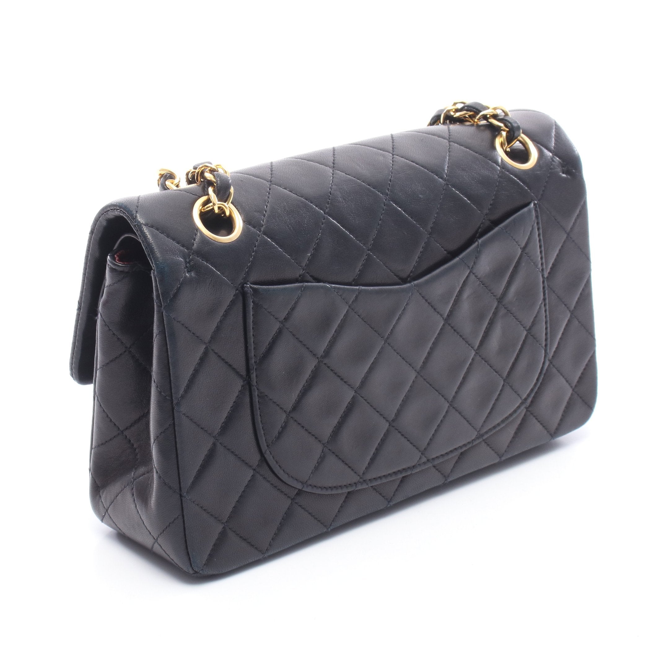 ★SALE【6cd5129-k】シャネル ショルダーバッグ マトラッセ Wフラップ Wチェーン ラムスキン ブラック ゴールド金具【中古】レディース マトラッセ Wフラップ Wチェーンショルダーバッグ ラムスキン ピンク