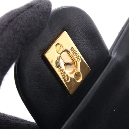 マトラッセ Wフラップ Wチェーンショルダーバッグ ラムスキン ブラック ゴールド金具 シャネル バッグ CHANEL