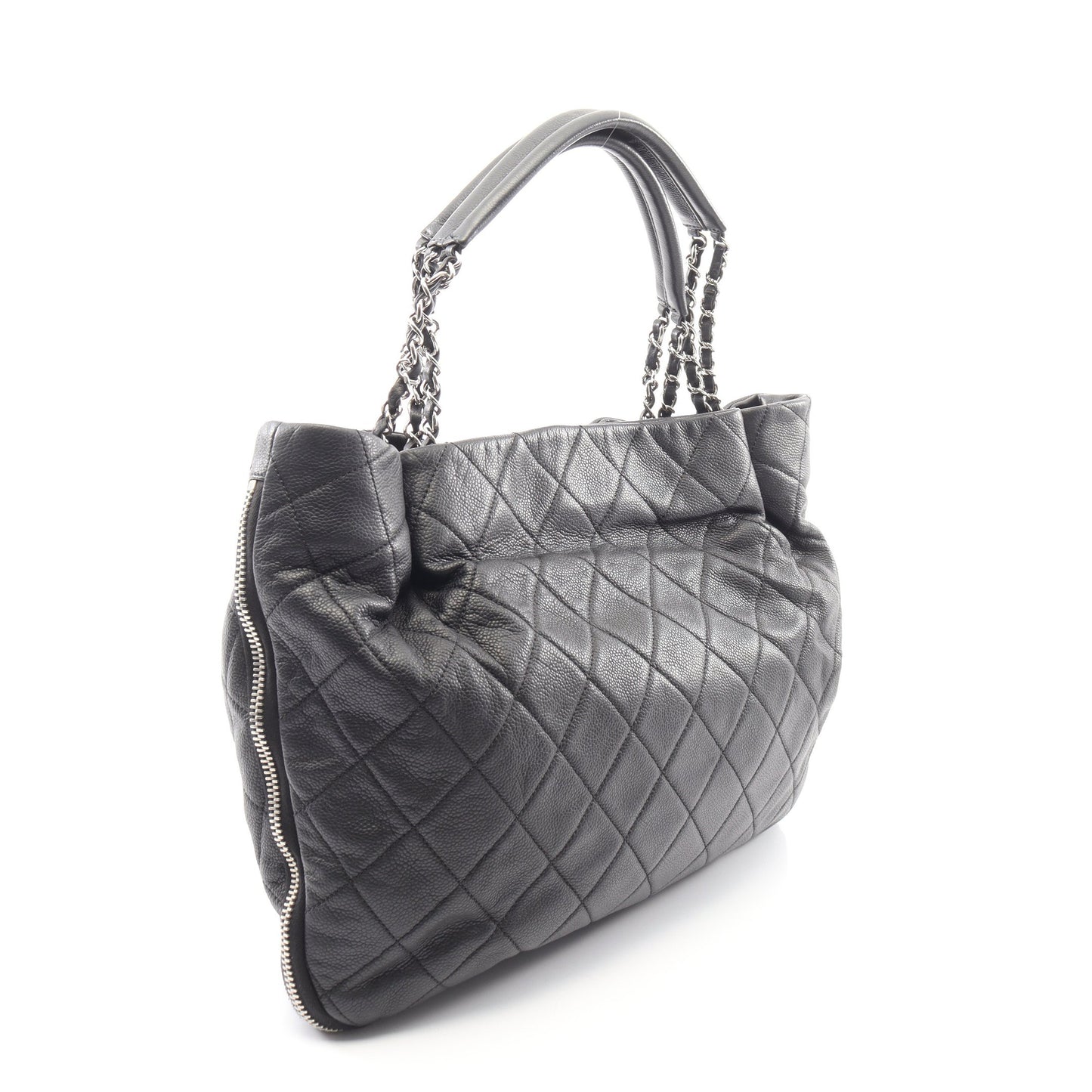 マトラッセ チェーンハンドバッグ チェーントートバッグ キャビアスキン ブラック シルバー金具 シャネル バッグ CHANEL