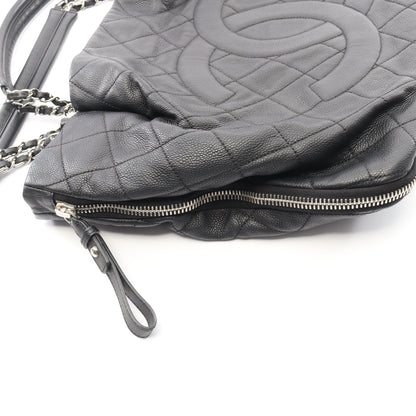 マトラッセ チェーンハンドバッグ チェーントートバッグ キャビアスキン ブラック シルバー金具 シャネル バッグ CHANEL