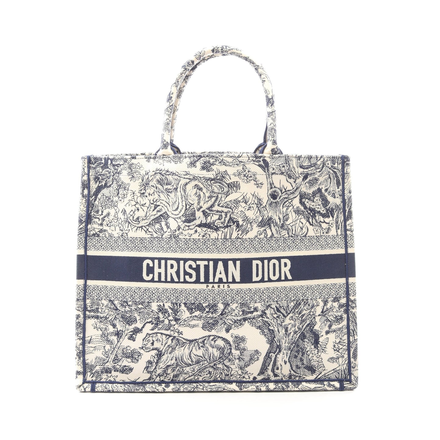 BOOK TOTE ブックトート ラージ ハンドバッグ トートバッグ キャンバス アイボリー ネイビー クリスチャンディオール バッグ Christian Dior
