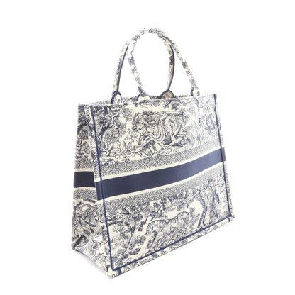 BOOK TOTE ブックトート ラージ ハンドバッグ トートバッグ キャンバス アイボリー ネイビー クリスチャンディオール バッグ Christian Dior
