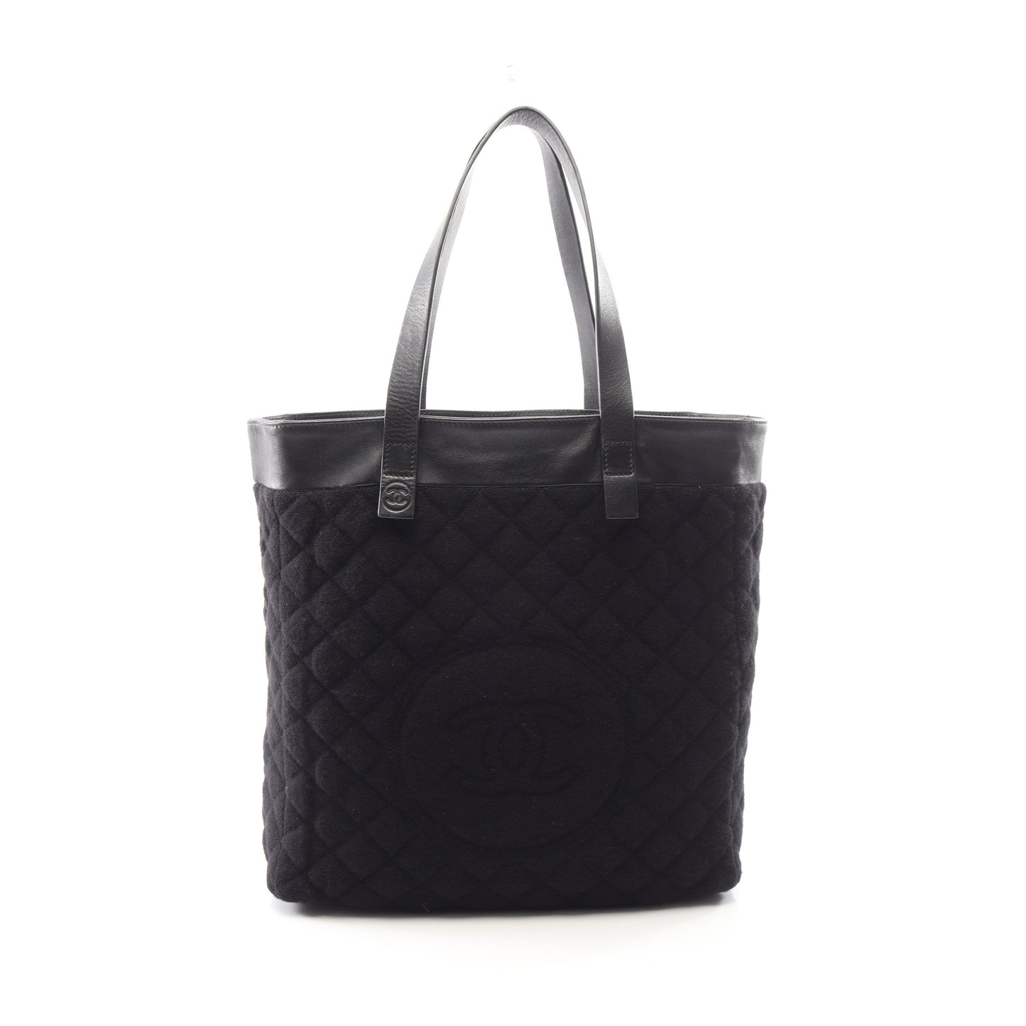 ココマーク リバーシブル ショルダーバッグ トートバッグ ナイロン パイル レザー ブラック シャネル バッグ CHANEL