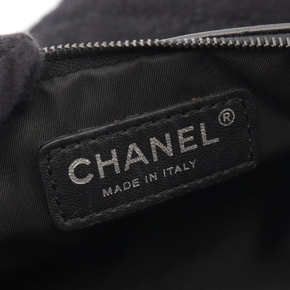 ココマーク リバーシブル ショルダーバッグ トートバッグ ナイロン パイル レザー ブラック シャネル バッグ CHANEL