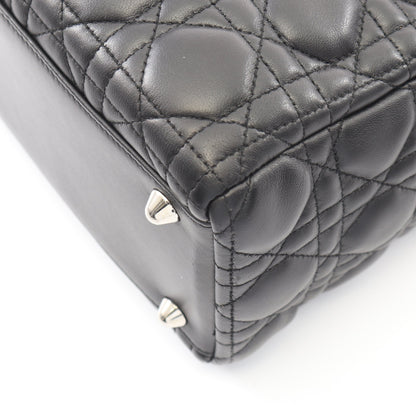 レディディオール ラージ カナージュ 2WAY ハンドバッグ レザー ブラック クリスチャンディオール バッグ Christian Dior