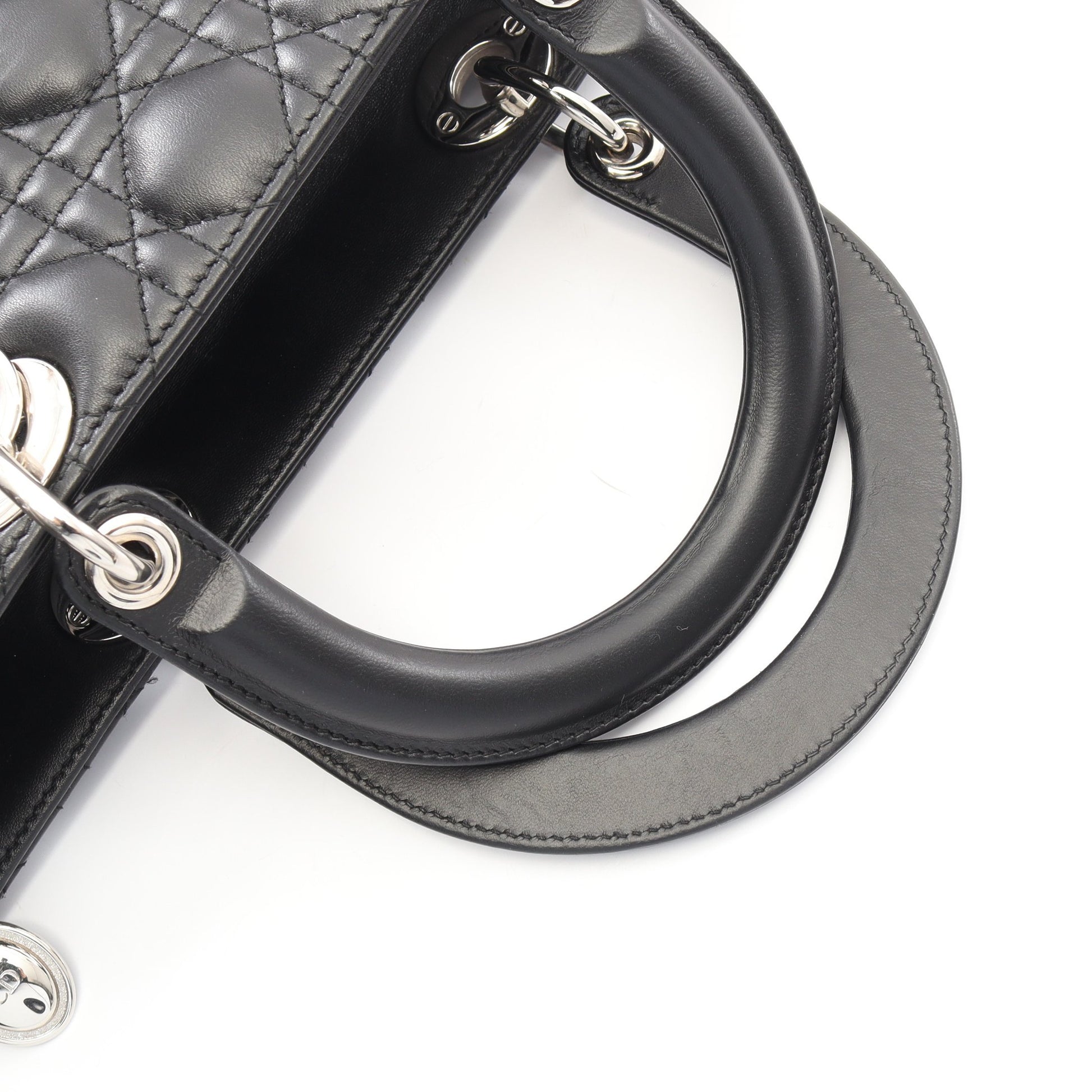 レディディオール ラージ カナージュ 2WAY ハンドバッグ レザー ブラック クリスチャンディオール バッグ Christian Dior