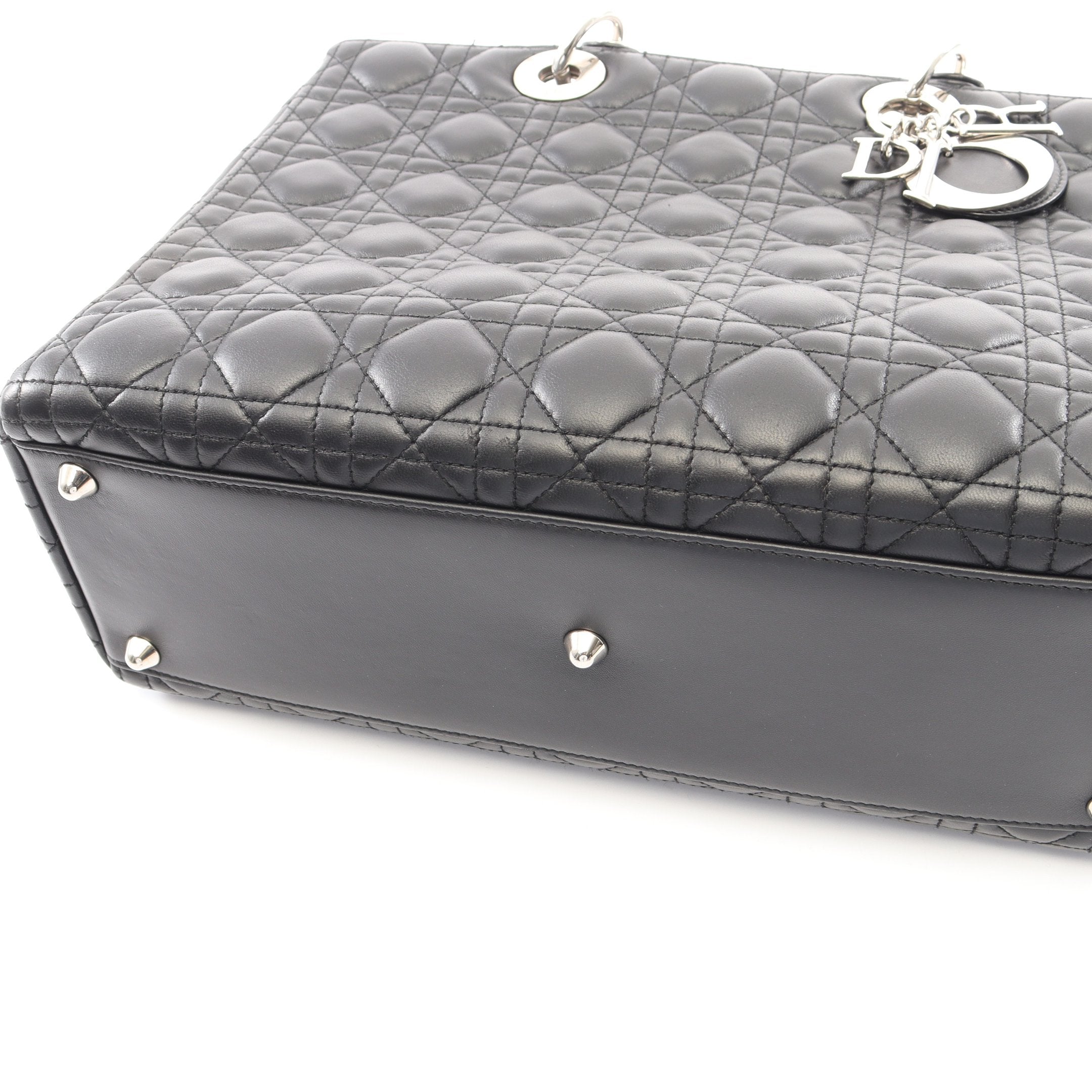 新品同様クリスチャン ディオールレディディオールカナージュ2WAY フォ LADY DIOR レディディオール カナージュ 2WAY ハンドバッグ レザー
