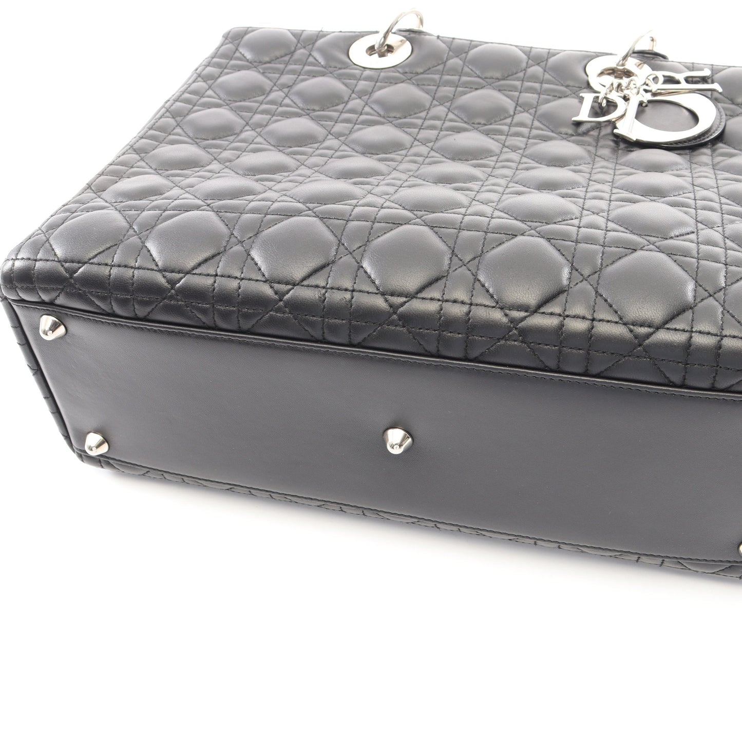 レディディオール ラージ カナージュ 2WAY ハンドバッグ レザー ブラック クリスチャンディオール バッグ Christian Dior