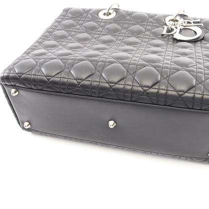 レディディオール ラージ カナージュ 2WAY ハンドバッグ レザー ブラック クリスチャンディオール バッグ Christian Dior