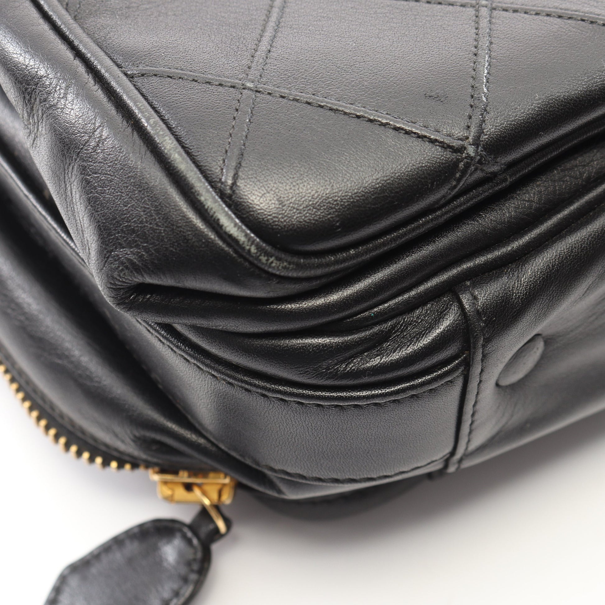 ビコローレ ビジネスバッグ 2WAY ビジネスバッグ ラムスキン ブラック ゴールド金具 ヴィンテージ シャネル バッグ CHANEL